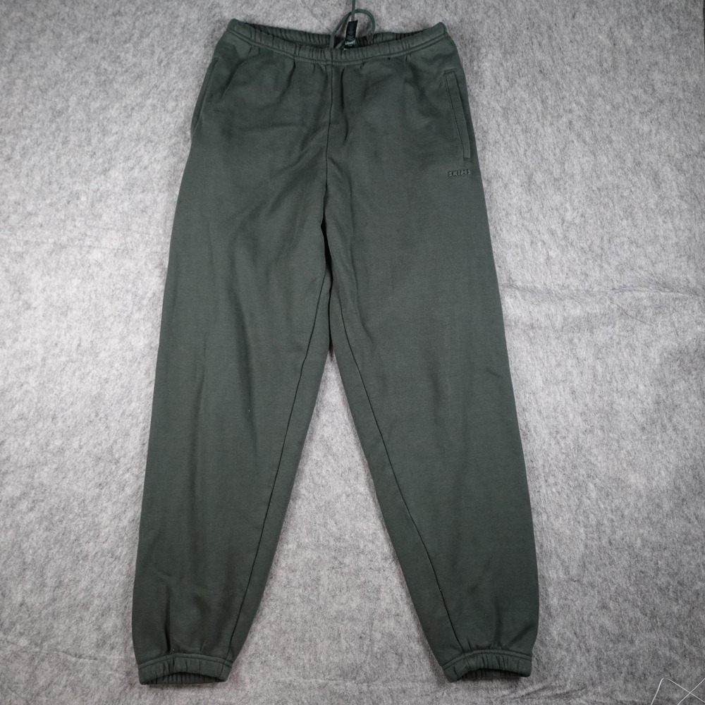 SKIMS Pants Women Medium Green Cotton Fleece Elastic Waist Jogger Sweatpants